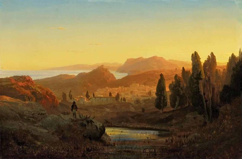 Andreas Achenbach Paesaggio italiano Norge oil painting art